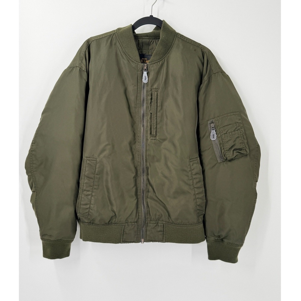 Vtg y2k Old Navy Mens Green MA-1‎ Bomber Flight Jacket sz L Utility Gorpcore